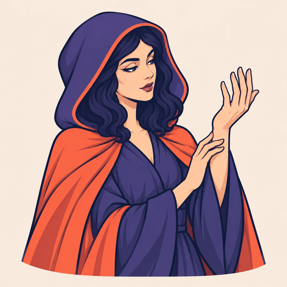 The Oraclium reader turns towards her raised palm